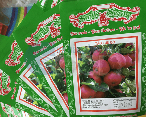Bao bì gói hạt giống cây táo lùn